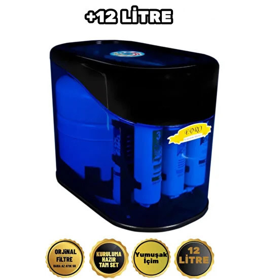 Membranlı 12LT Su Arıtma Cihazı Çelik Tank Lüks Musluk Kolay Kurulum